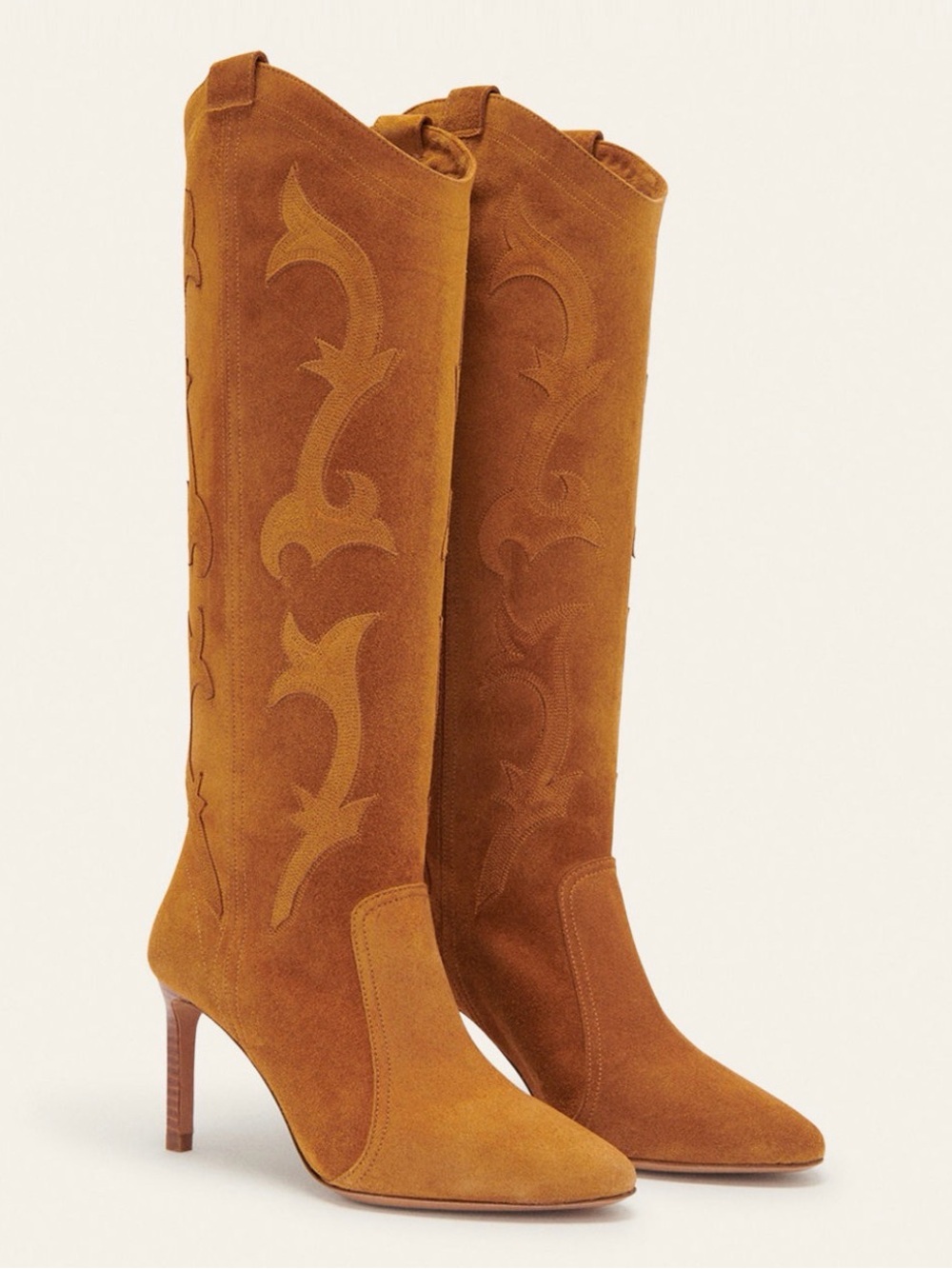 ba&sh Cognac Suede Knee-High Heeled
Western Caitlin boots
